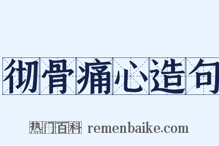 彻骨痛心造句是什么意思的图片